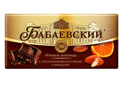 Čokolada Babaevsky tmavý s pomerančem a mandlemi 90g