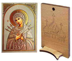 Ikona dřevěná se stojánkem 6x9cm Semistrelnaja