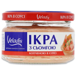 Ikra se uzeným lososem v omáčce 160g Veladis