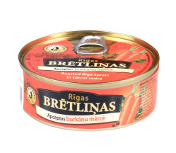 Smažené šproty v pikantní mrkvové omácce 168g Brivais Vilnis