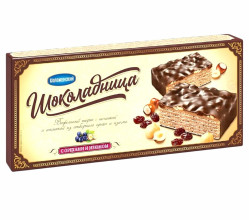 Vaflový dort Šokoladnica s ořechy a rozinkami 250 g Kolomenskij