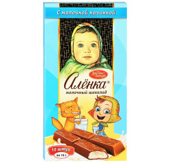 Mléčná čokoláda s náplní Alenka 90g (10 × 9 g)