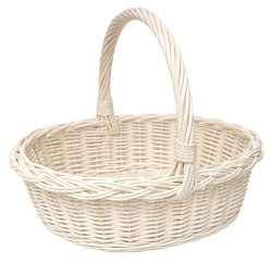 Velikonoční proutěný košík bílý S
