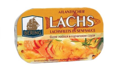 Filety z lososa v hořčičné omáčce 120g Bering