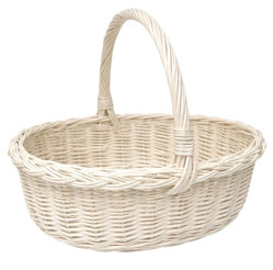 Velikonoční proutěný košík bílý M