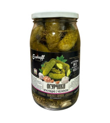 Křupavé okurky s česnekem 840 g (čistá hmotnost: 450 g) Ecohoff