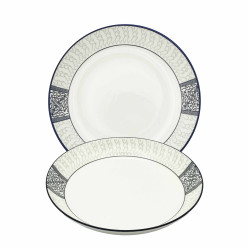 Porcelánový talíř „Černý vzor“, 20,4×4cm, 630ml