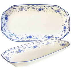 Porcelánový obdélníkový talíř „květinový vzor“, 36×20cm, 890ml