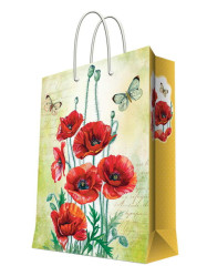 Dárková taška 44*32cm Květiny s Motylem