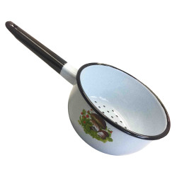 Smaltovaný cedník modrý 1,5L Houby