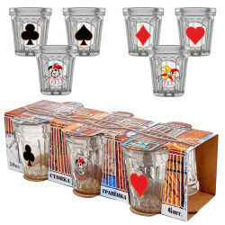 Sada 6 panáku 50ml Hrací karty