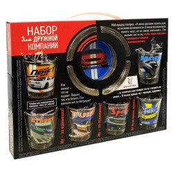 Sada 6 panáku s popelníkem 