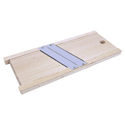 Dřevěné krájecí prkénko z karpatského buku, 2 čepele z nerezové oceli, 13 x 30 cm