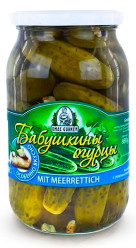 Nakládané okurky s křenem 440g Babuškiny