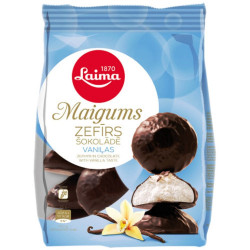 Vanilkový zefír v cokoládové poleve 175g Laima