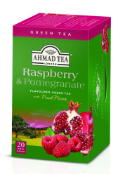 Zelený čaj Malina a granát 20×2g Ahmad Tea