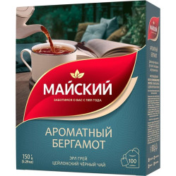 Černý čaj Aromatický bergamot 100×1,5 g Mayskiy