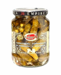 Kornišony P-2 s česnekem 720ml Lackmann (čistá hmotnost: 360g)