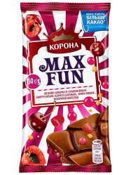 Mléčná čokoláda MAXFUN „Pikantní višeň“ 150g KORONA