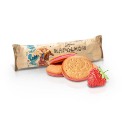 Sušenky-sandwich s jahodovou náplní Napoleon 240 g Grona