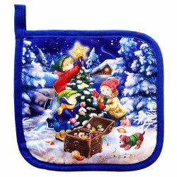 Kuchyňská chňapka na horké nádobí „Stromeček“, 17×17cm