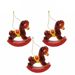 Vianočná ozdoba „Koni´k na hojdacˇke“ 3 ks