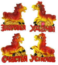 Magnet „Koník v podkově s přáním“, 5×6 cm