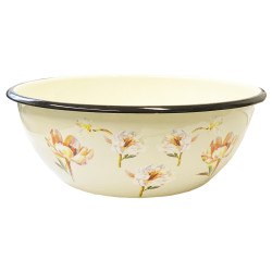 Smaltovaná mísa béžová 4L Květinová fantazie