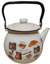 Smaltovaná konvice bežová 3,5L Kavárna