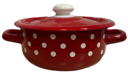 Smaltovaný kastrol 1,5L Červená polka