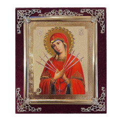Ikona v sametu 10x12cm Semistrelnaja