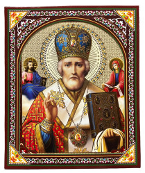 Ikona dřevěná Nikolaj 15x18cm v pouzdře