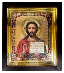 Ikona dřevěná velká 17x20cm Spasitel (červený)