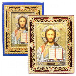 Ikona v samětu Spasitel 11x15,5cm