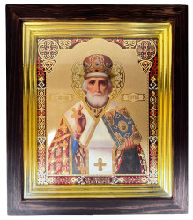 Ikona dřevěná velká 17x20cm Nikolaj