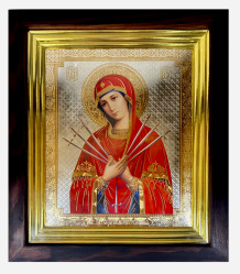 Ikona dřevěná velká 17x20cm Semistrelnaja