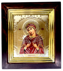 Ikona dřevěná se sklem 15x18cm Semistrelnaja