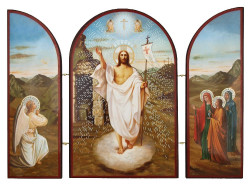 Ikona Voskresenie Christovo XB 18x24cm dřevěná trojitá N°2