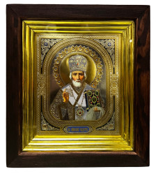 Ikona dřevěná se sklem 15x18cm Nikolaj (kniha)