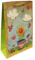 Dárková taška Květináč 26x33cm kraftova