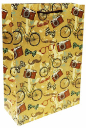 Dárková taška S koly 26x33cm kraftova