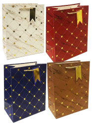 Dárková taška 23x18cm romby s hvězdičkami