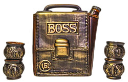 Láhev Boss 0,7L + 4 panáku keramika