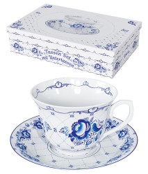 Čajový set Gžel 6 šálků+6 podšálků