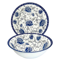 Porcelánová miska „Velké modré květy“, 22×6,2cm, 980ml
