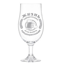 Sklenice na pivo Žyzn udivitelnaja jesli vypit predvaritelno 0,625L