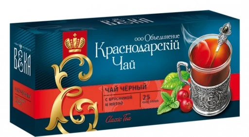 detail Černý čaj s mátou a brusinkami 25*1,7g 42,5g Krasnodar