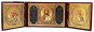náhled Ikona v sametu střibrná Nikolaj a Kazanskaja 12x40cm skládací 3 (červená)