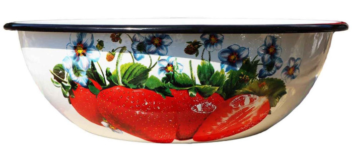 detail Smaltovaná misá bílá 4L Jahodý