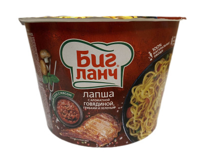 Nudle s hovězím masem 90g Big Lunch